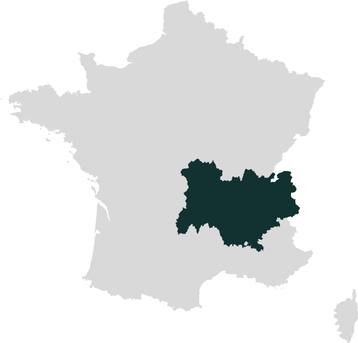 Carte de la région Auvergne-Rhône-Alpes