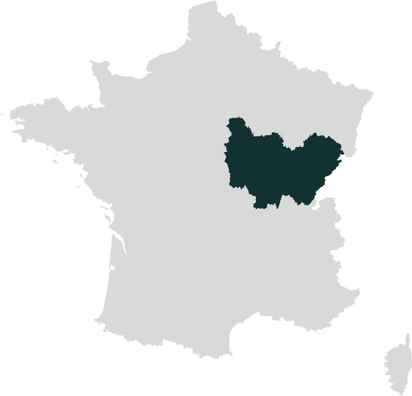 Carte de la région Bourgogne-Franche-Comté