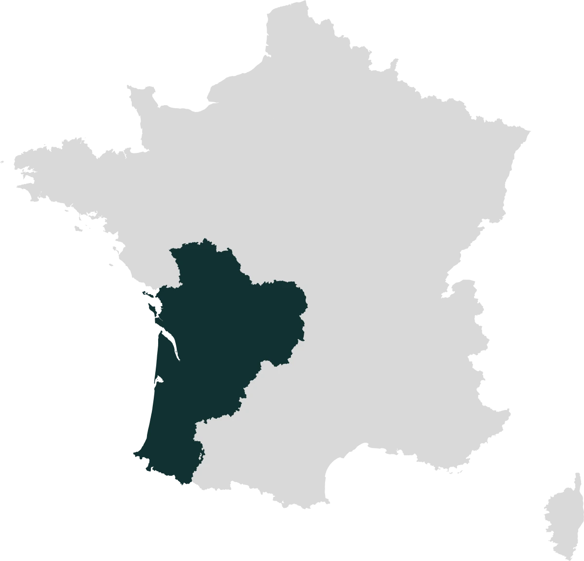 Carte de la région Nouvelle-Aquitaine