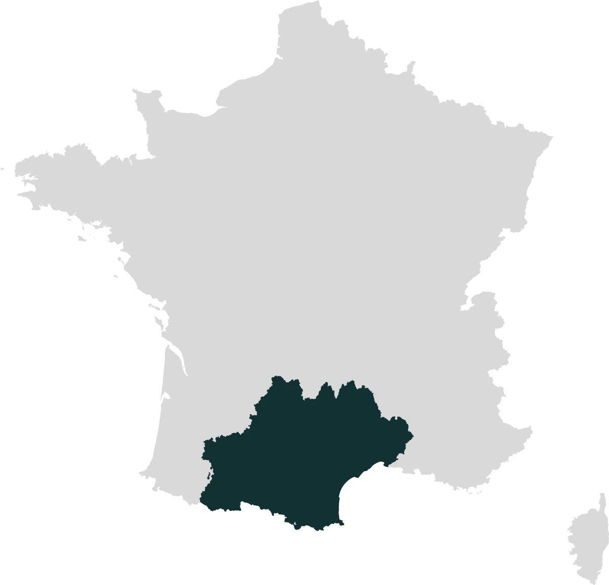 Carte de la région Occitanie